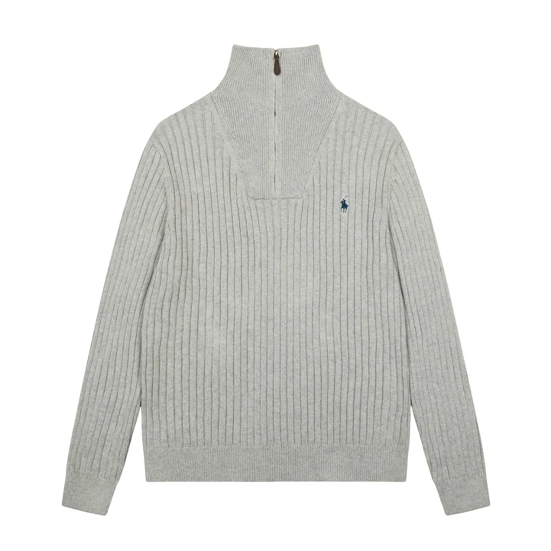 P250 Top quality" Style number: DS114# (not off the shelves all year round) [Ralph Lauren half-zip solid color pony embroidered logo striped knitted sweater] ✅Ralph Lauren half-zip classic basic versatile unisex couple pullover sweater ✅Main supplier platform live broadcast Wholesale entity Replenish when out of stock Not off the shelf ✅ZP quality 1:1 version Scan the code to enter the GF website Counter quality ✅Detailed quality The only one in Guangzhou Imported quality cotton yarn, focusing on high-end, cost-effective, good quality needless to say. ✅Restore the original version. The maximum size can be worn up to 190 pounds. Loose, comfortable and stress-free. ✅The upper body is simple and easy to match. A must-have item for ootd. Good-looking clothes are never picky. Recommended must-have items in the wardrobe. Size: S-XL. Color: Black, white, gray, khaki, navy blue, white label, red gold label.
